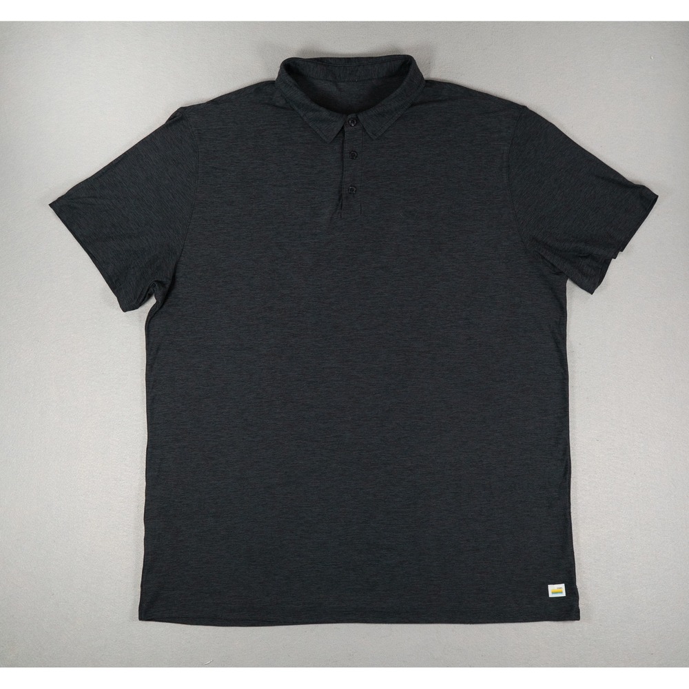 Vuori Mens Polo Shirt V188 Short Sleeve Heathered Charcoal XXL Performance